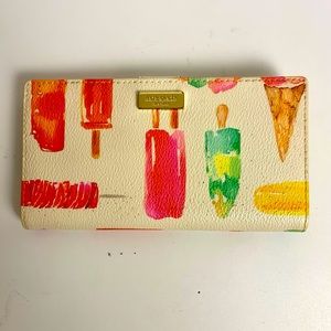 Kate Spade New York Ice Cream Popsicles Summer Time Leather Folding Wallet White